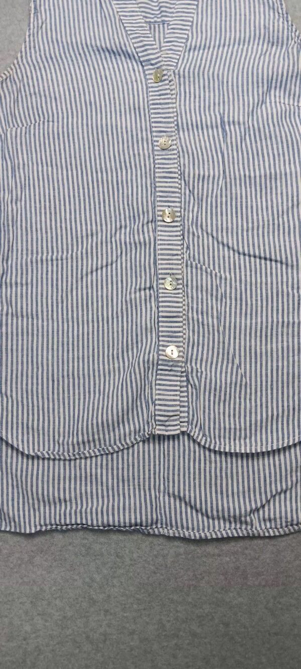 J Jill Love Linen sleeveless Button Up Tunic Womens Size S Blue White Stripes - Picture 4 of 10